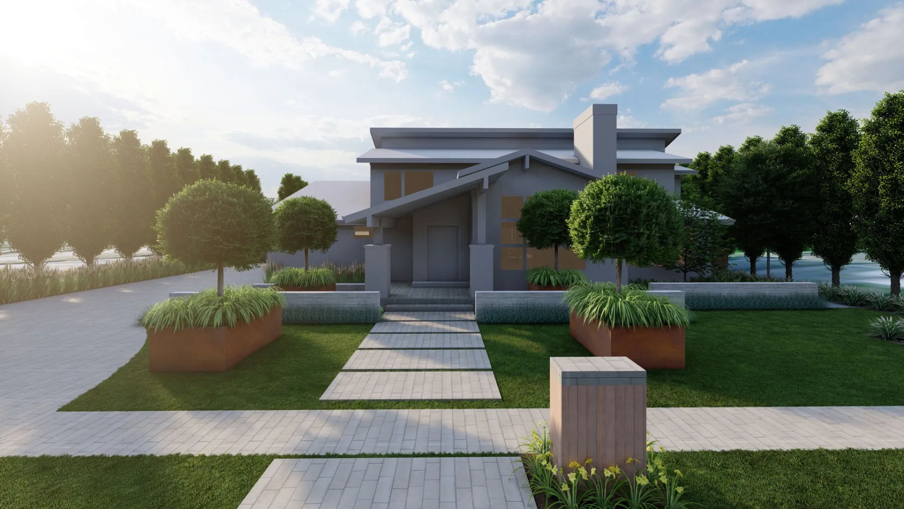 Atlas, front yard (concept rendering)