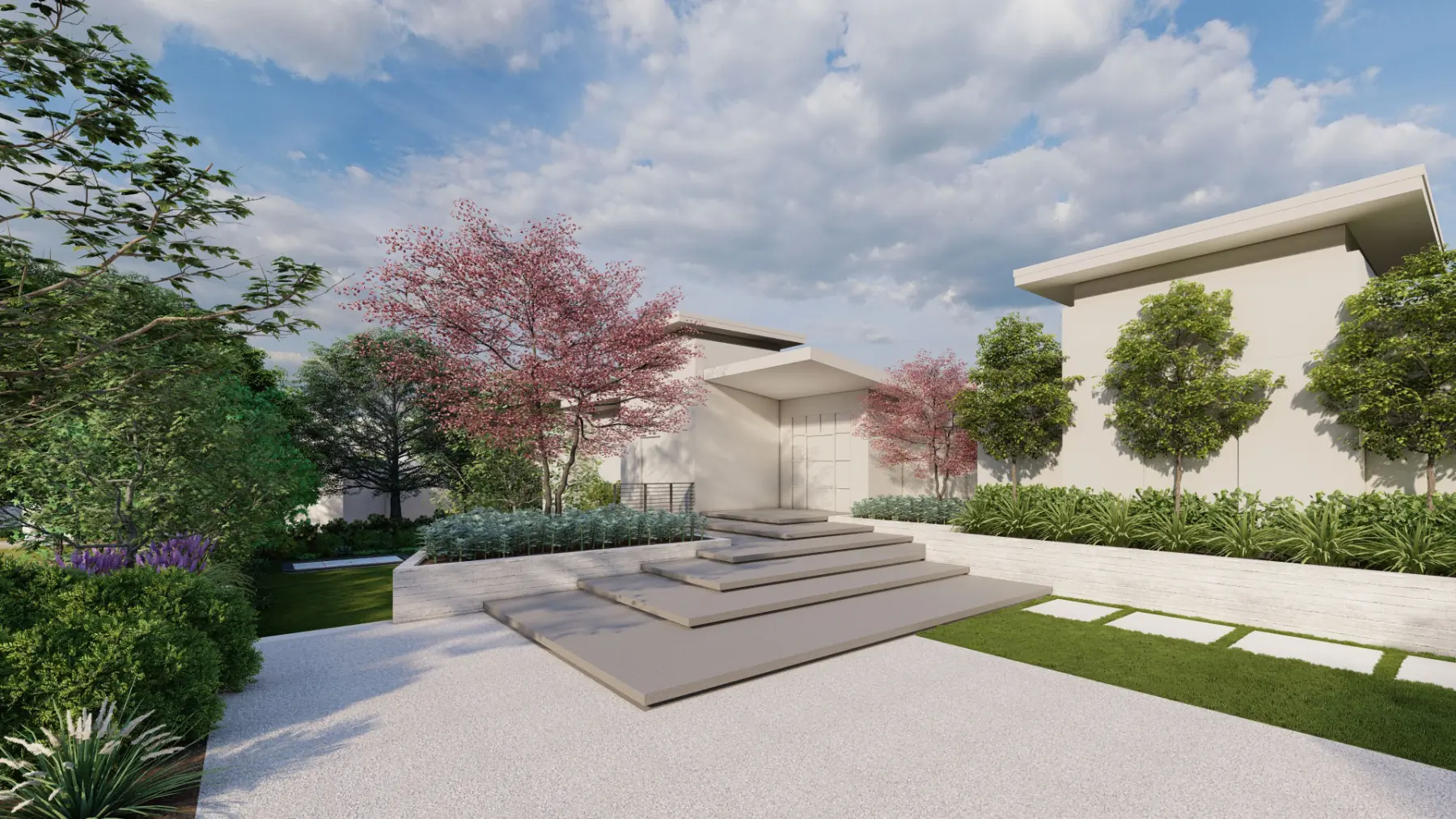 Pine Creek, front steps (concept rendering)