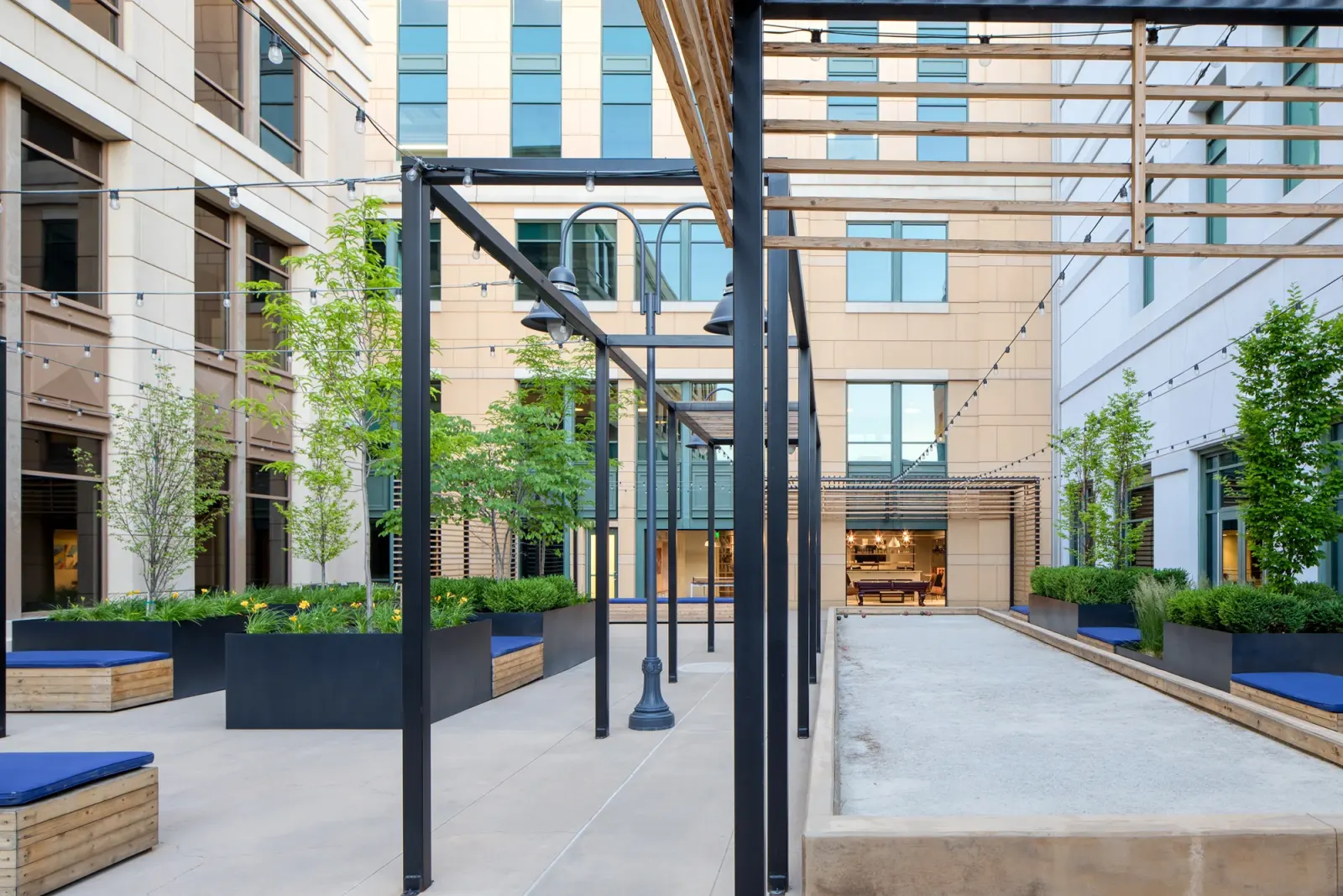 The lounge · a secret pocket park above downtown