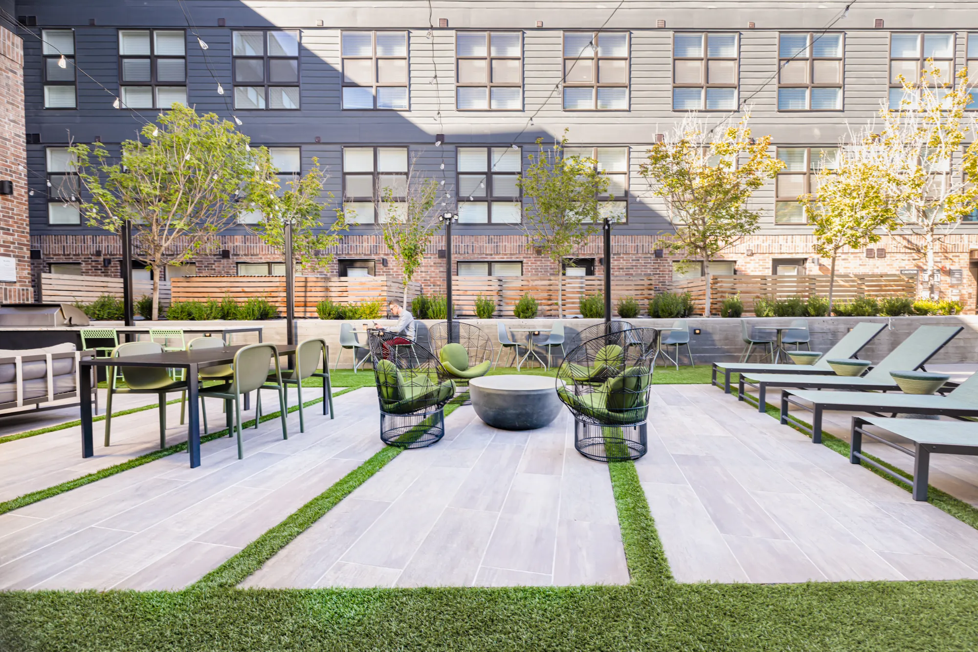 Slate dusk courtyard