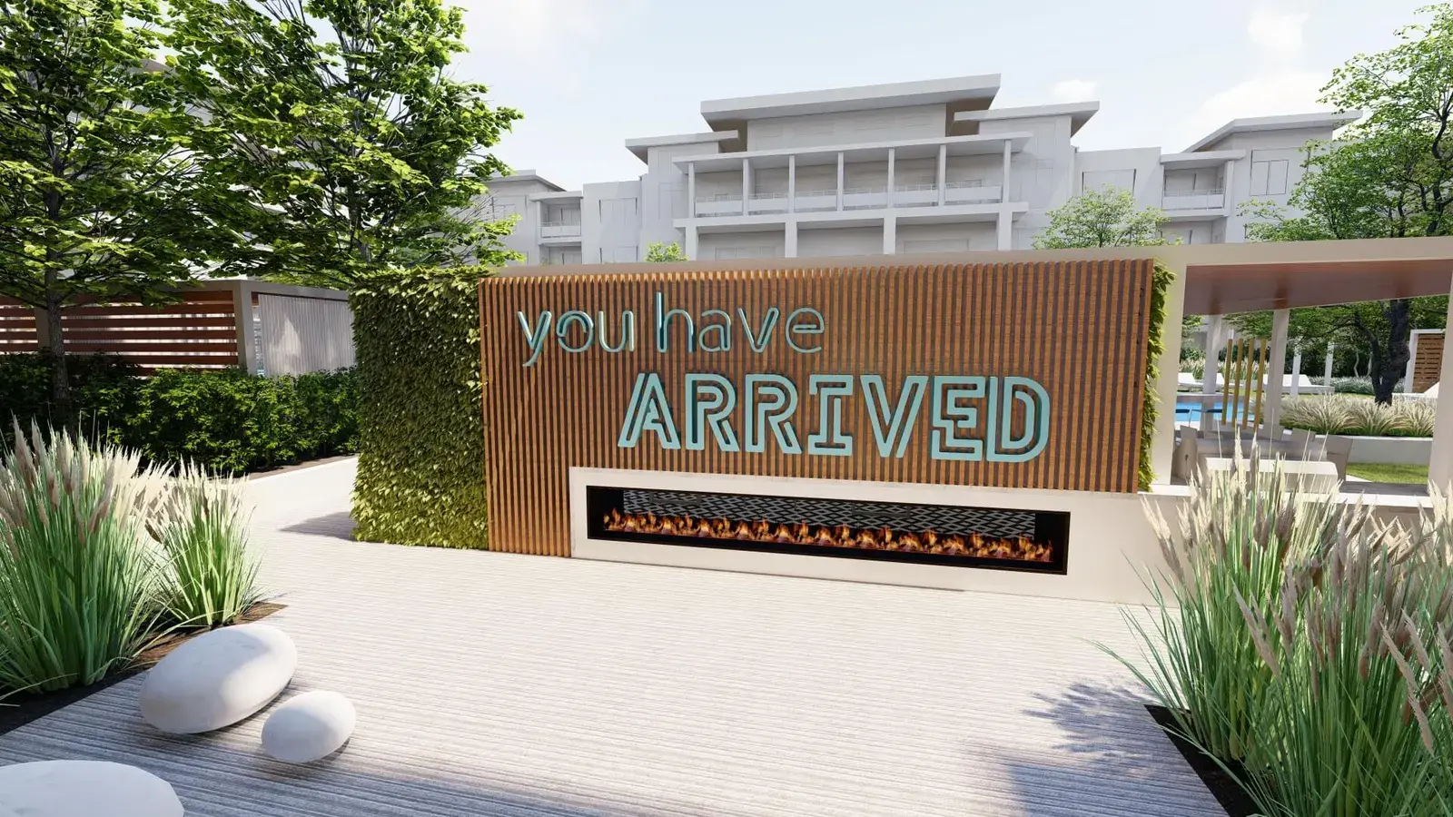 Montage, concept rendering of the courtyard amenities