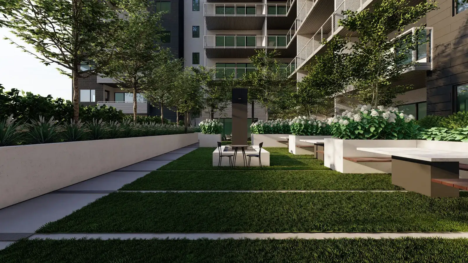 The Iris, concept rendering of the courtyard amenities